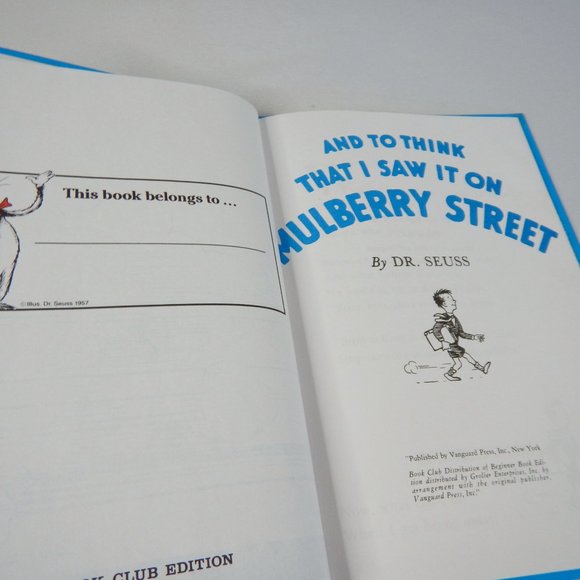 And To Think That I Saw It On Mulberry Street Book Club Edition 1964 Dr. Seuss - Picture 4 of 16